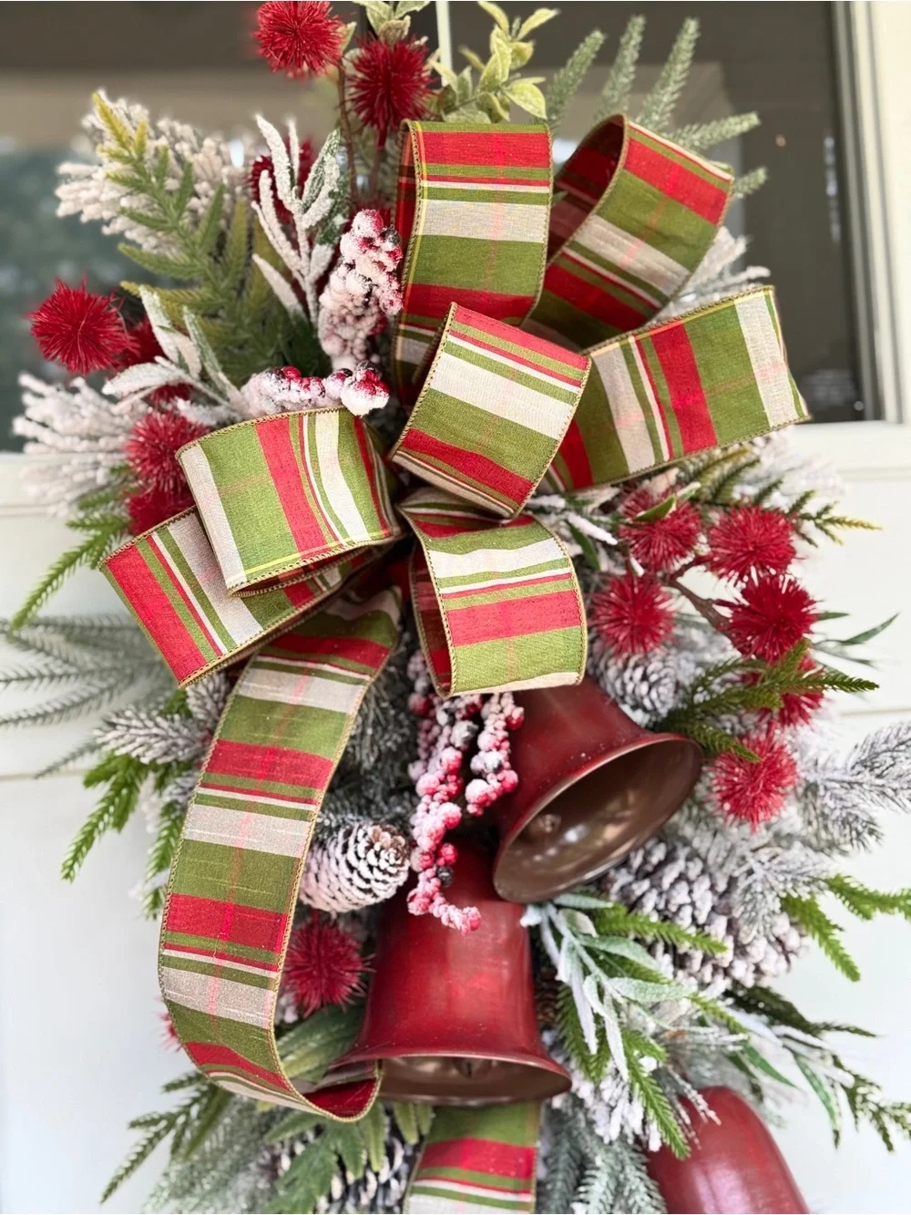 Rustic Winter Elegance Teardrop Wreath 🎄
